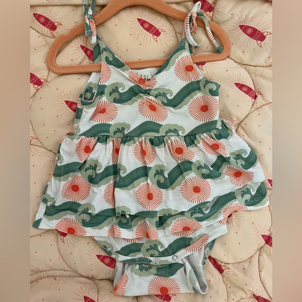 Kate Quinn Ocean Suns Ruffle Tie Strap Bubble